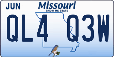 MO license plate QL4Q3W