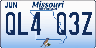 MO license plate QL4Q3Z