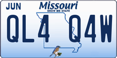 MO license plate QL4Q4W