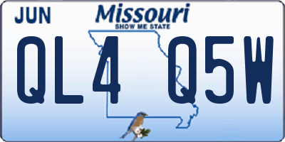 MO license plate QL4Q5W