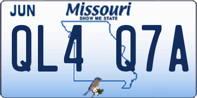 MO license plate QL4Q7A