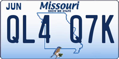 MO license plate QL4Q7K