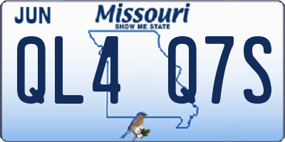 MO license plate QL4Q7S