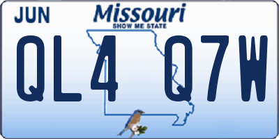 MO license plate QL4Q7W