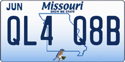 MO license plate QL4Q8B