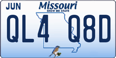 MO license plate QL4Q8D