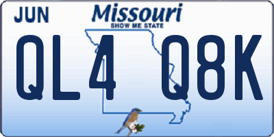 MO license plate QL4Q8K