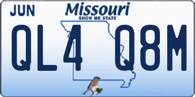 MO license plate QL4Q8M