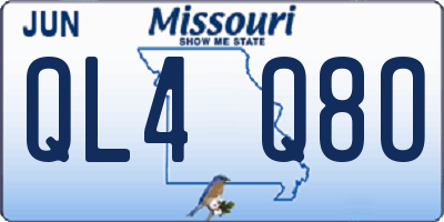 MO license plate QL4Q8O
