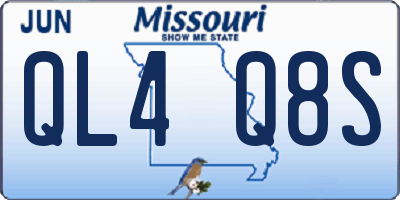 MO license plate QL4Q8S
