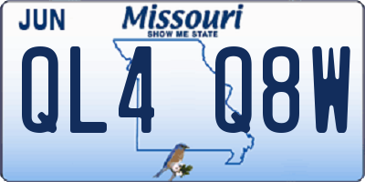 MO license plate QL4Q8W