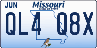 MO license plate QL4Q8X