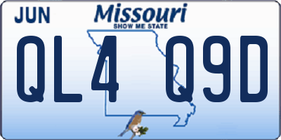MO license plate QL4Q9D