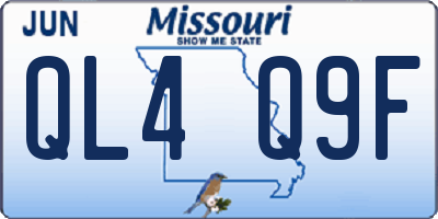 MO license plate QL4Q9F