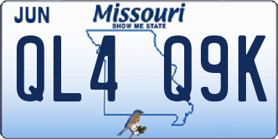MO license plate QL4Q9K