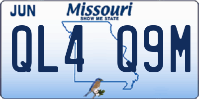 MO license plate QL4Q9M