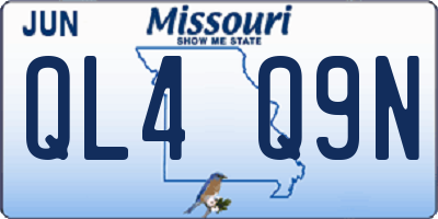 MO license plate QL4Q9N