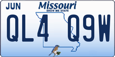 MO license plate QL4Q9W