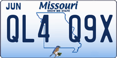 MO license plate QL4Q9X