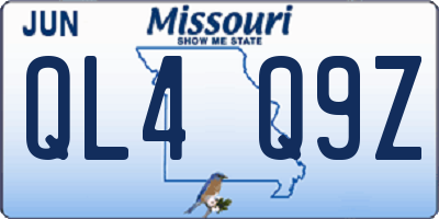 MO license plate QL4Q9Z