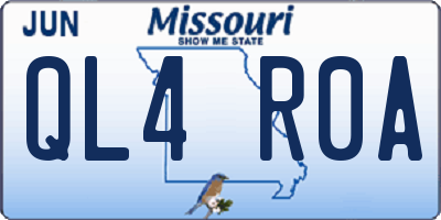 MO license plate QL4R0A