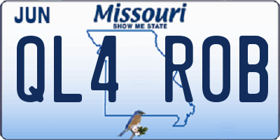 MO license plate QL4R0B
