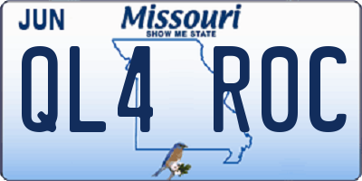 MO license plate QL4R0C