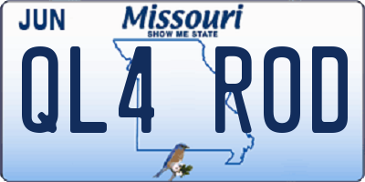 MO license plate QL4R0D