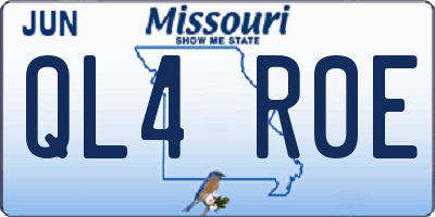MO license plate QL4R0E