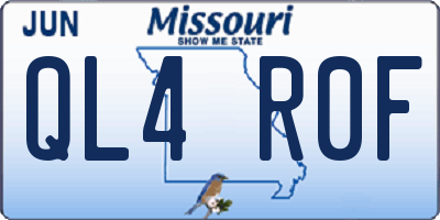 MO license plate QL4R0F