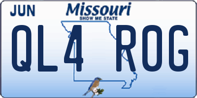 MO license plate QL4R0G