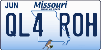 MO license plate QL4R0H