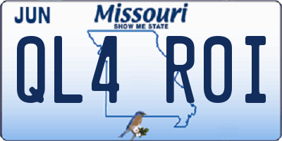 MO license plate QL4R0I