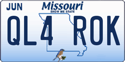 MO license plate QL4R0K