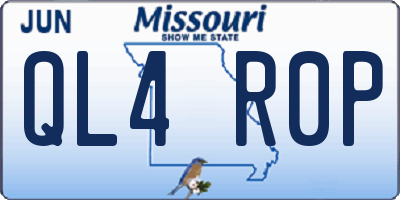 MO license plate QL4R0P