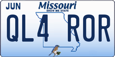 MO license plate QL4R0R