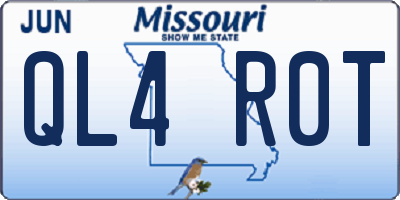 MO license plate QL4R0T