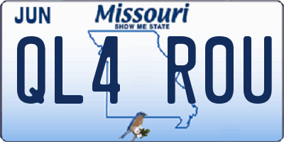 MO license plate QL4R0U