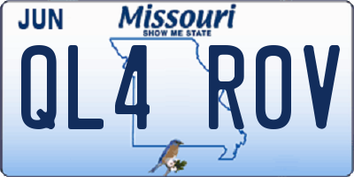 MO license plate QL4R0V