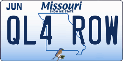MO license plate QL4R0W