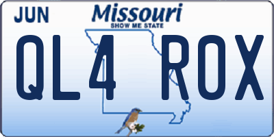 MO license plate QL4R0X