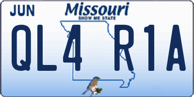 MO license plate QL4R1A