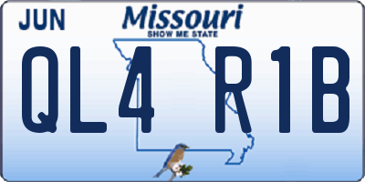 MO license plate QL4R1B