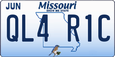 MO license plate QL4R1C