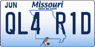 MO license plate QL4R1D