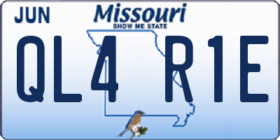 MO license plate QL4R1E