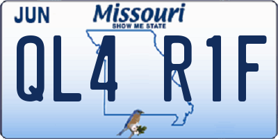 MO license plate QL4R1F