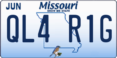 MO license plate QL4R1G