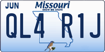 MO license plate QL4R1J