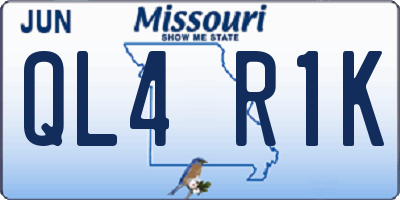 MO license plate QL4R1K
